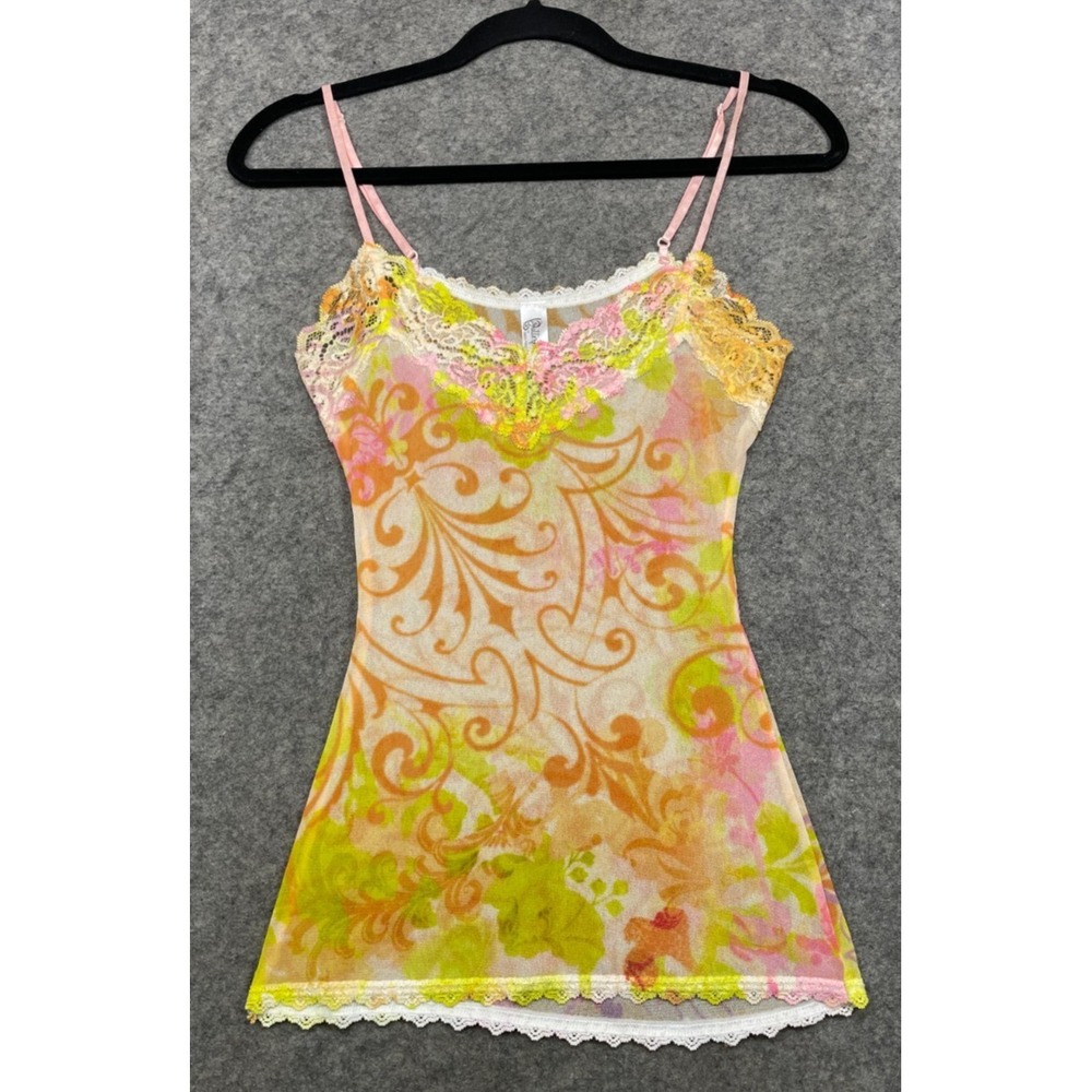 Claire Pettibone Butterflies Cami Tank Top Small Mesh Lace Y2K